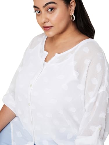 Image of Max Plus Size Women Textured Blouse with Cami Top