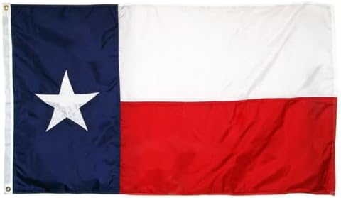 Texas Nylon Flag, 3 X 5 Ft, Sewn Stripes, Embroidered Star | Durable, Lightweight and Weather-resistant for 24/7 Outdoor Flying, Fade Resistant, Minimal-wind Performance and Great Value.