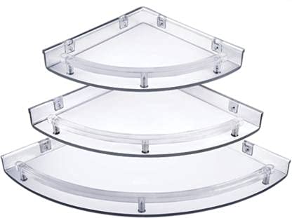 Unique Sports Creation Corner Plastic Wall Shelf, White, Medium