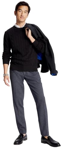 Tommy Hilfiger Men's Cable Knit Sweater, Black, XL2