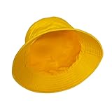 NPJY Reversible Bucket Hat for Women Men Cotton Summer Sun Beach Fishing Cap Small-Medium （Size: 22-22 3/4） Yellow