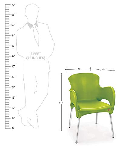 Image of CELLO Xylo Chair Set Pack of 2 - Green | Strong and Durable | Easy to Clean | Chair for Living Room, Bed Room, Kitchen, Office Room, Outdoor | 3 Years Warranty