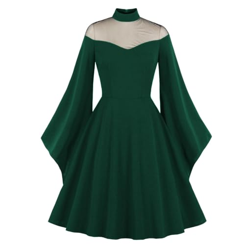 Vestido gótico de fiesta para invitada de boda de noche con panel transparente