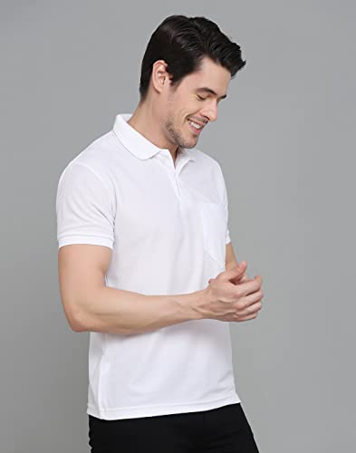 Image of INKKR Men's Polo Neck Half Sleeve Cotton Blend Regular Fit T-Shirt With Pocket