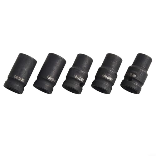 Juego de 10 llaves de vaso cuadradas M6-M24 de 1/2 pulgadas de acero al cromo vanadio, fosfatado negro para carraca y herramientas eléctricas