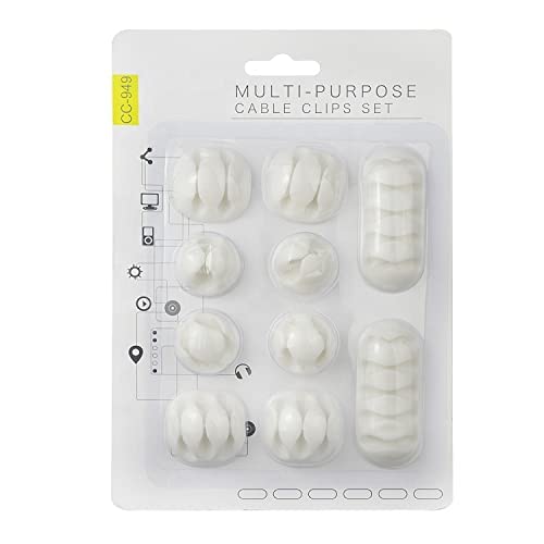 Wire-Clips-Cable-Protector-Clips-Desktop-Cord-Organizer-Multipurpose-Silicone-Adhesive-Cord-Hooks-for-TV-Home-Office-Cubicle-Car-Desk-10-PCS-Set-White Wire Clips Cable Protector Clips Desktop Cord Organizer, Multipurpose Silicone Adhesive Cord Hooks for TV Home, Office…
