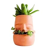 Maveite Terra Cotta Face Succulent Planters - Tribe Face Planter, Indoor/Outdoor Flower Pot, Breathing Terracotta, DIY Decorative Housewarming Gift