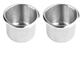 THE PERFECT PART Stainless Steel Cup Drink Holder | Drop-in Anti-Spill Storage Bottle Holder | Replacement Marine Grade, Silver Tone Can for Casino Poker Table, Work Desk and Boats, RV Cars & Trucks