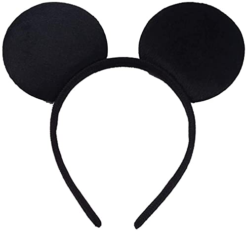 Image of KFRS Black Mouse Ears Headband for Adults/Children - Fancy Dress Costume Head Band Accessory - Party Decoration Gift - UK (BLACK)