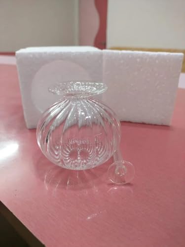 Image of Glass Chambu Modak Shape Diya | Borosilicate Glass Oil Lamp | Reusable & Eco-Friendly Pooja Diya for Home Mandir, Festivals & Office Decor (Transparent, 5.5 x 5.25 cm), 60ML