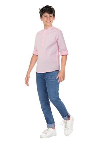 Image of Allen Solly Boys' Solid Cotton Kurta | Full Sleeve | Soft Breathable Feel | Festive & Wedding Ethnic Wear