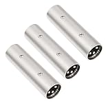 DETAME XLR Male to Male Audio Adapter, 3-Pin XLR Connector, Silver, 3Pack