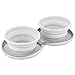 Navaris Comederos Plegables para Perros - Comedero Doble Plegable de Silicona para Perro y Gato - 2X Plato portátil de Viaje para Comida - Gris Claro