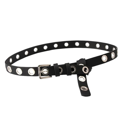 Women's Leather Belt for Jeans Dresses Fashion Thin Belt Metal Buckle Jeans Belt