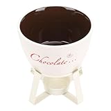 Dpofirs Schokoladen-Fondue-Becher, Keramik-Butter- und Käse-Schmelzbecher mit Hitzebeständigem Design und Inklusive Gabel, für den Heimgebrauch in der Küche, für Partys und Desserts (WHITE)