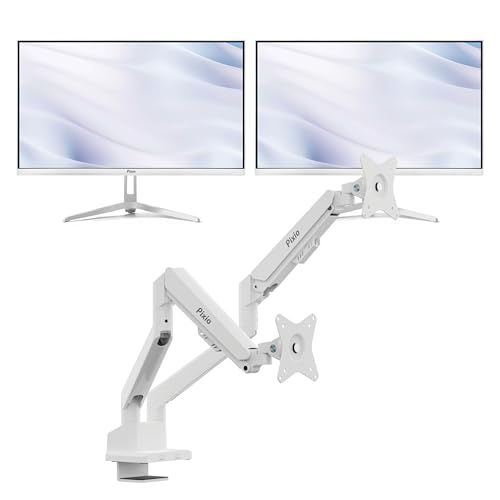 Image of Pixio Two PX246 Wave White 24 inch 120Hz Refresh Rate FHD 1080p Resolution IPS Panel 4ms GTG Response Time Gaming Monitor and PS1D Wave White Dual Monitor Arm