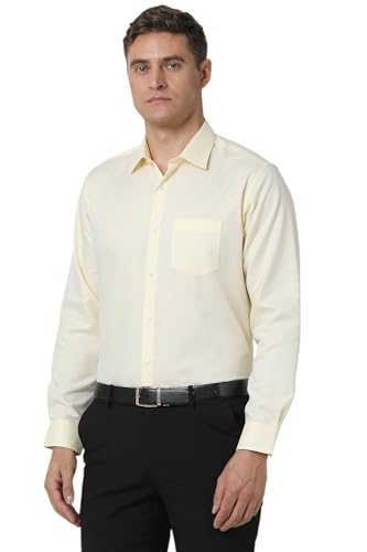 Image of Van Heusen Men's Regular Fit Formal Shirt (VHSF1M7683238 Light Yellow Solid 38)