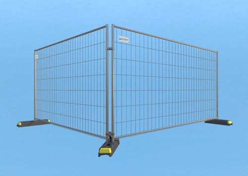BAUZAUNWELT 1 Stück Bauzaun Standard Element, aus vorverzinktem Stahl ca.16 kg – Abmessung:3,50 x 2,00 m Mobilzaun-Gartenzaun-Campingzaun