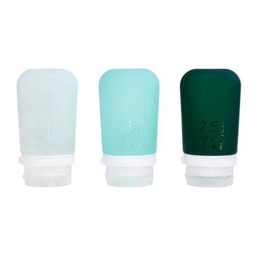 Image of humangear GoToob+ 3-Pack, Medium (2.5 fl oz), Spring Green /Mint /Forest