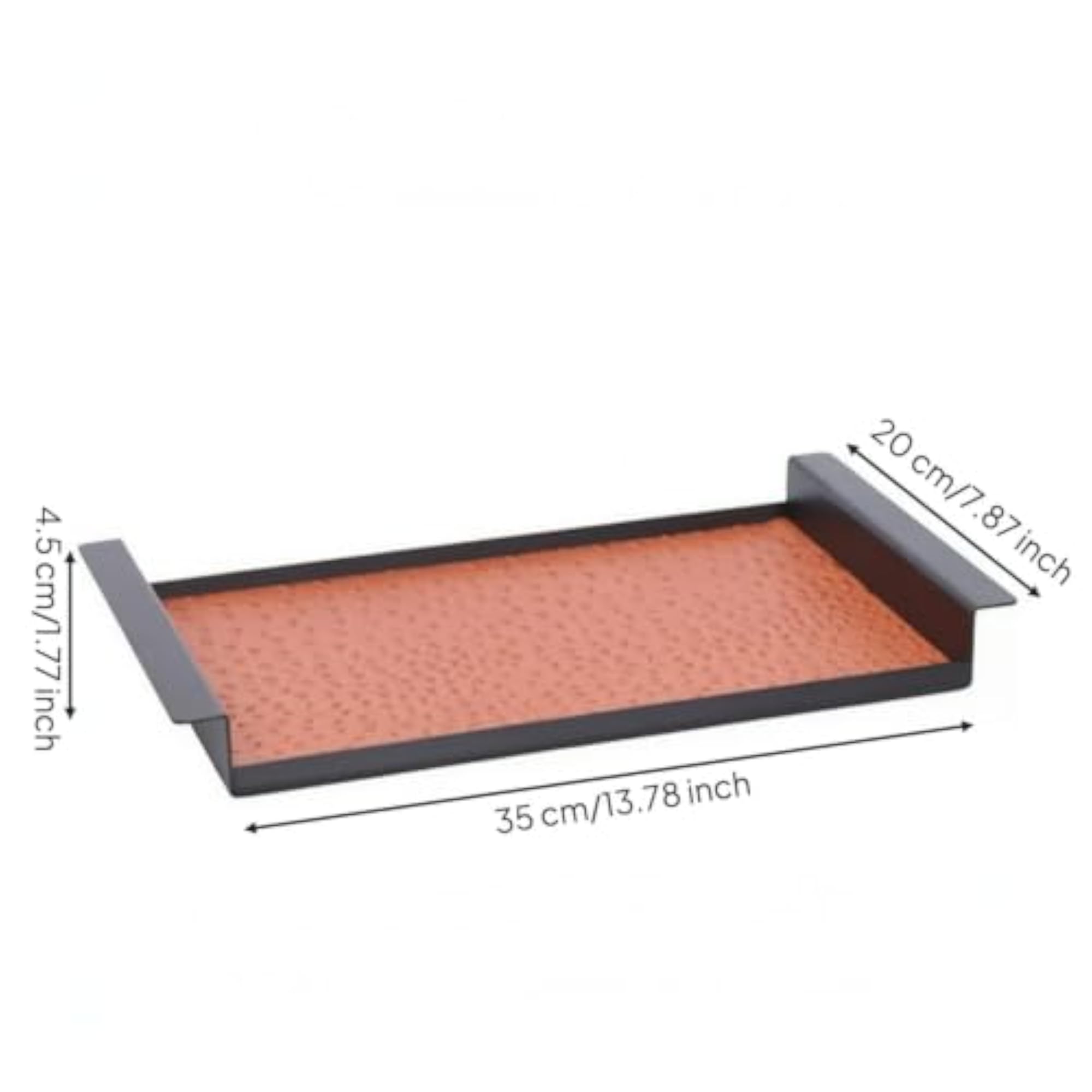 Elegant Decorative Tray with Raised Edges, Sturdy Catchall