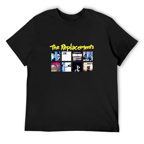 XUBLCX The Replacements Studio Albums Mens Black T-Shirt Graphic Tee Printed Unisex Shirt XXL