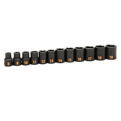 Image of GEARWRENCH 12 Pc 3 /8 inch Drive 6 Pt Metric Hi-Viz Impact Socket Set | 84911H
