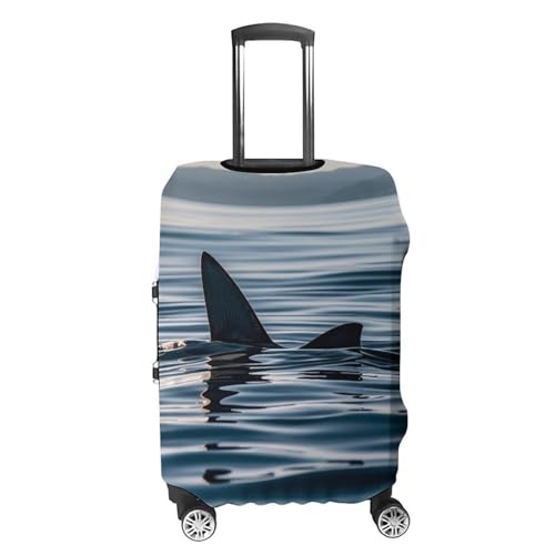 Carry on Luggage Cover Shark Fin Water Suitcase Covers for Luggages Tsa Approved Travel Luggage Sleeve Protector Elastic Suitcase Protector Anti-Scratch Washable Fits 19-30 Inch Case -L4