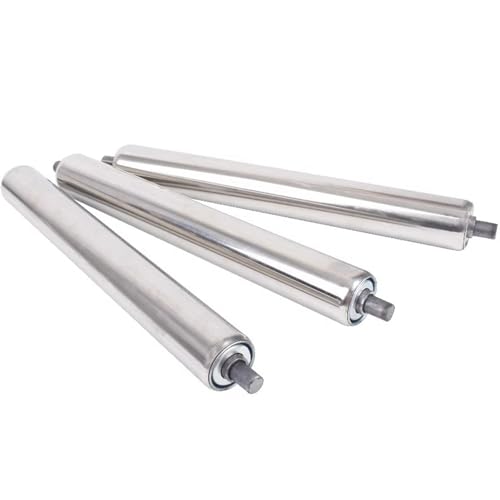 コンベア交換用ローラー 長さ40インチ(約101.6cm) 内径1.5インチ(約3.8cm) 軸径1/4インチ(約6.35mm)業務用ステンレス製芝刈り機ローラー(3 Pack,5.9in(150mm))