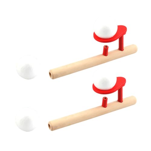 OFFSCH 2 Juegos Juguetes de Bola Flotante de Madera de Unidades Educativo Infantil para Entrenamiento Respiratorio y Diversión Interactiva Familiar