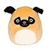 Squishmallow SQ18-015S, 8" Pug Toy, Multicolor