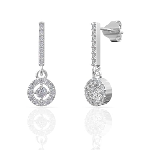 Image of 925 Sterling Silver Long Earrings for Women | Elegant Drop Dangler Earrings | Hypoallergenic Rhodium Plated Anti-Tarnish Lightweight Silver Jewellery | Daily Wear | Gift for Wife, Girlfriend, Mother, Sister | Birthday, Anniversary, Rakhi