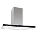 Produktbild Klarstein Madonna - Dunstabzugshaube, Inselhaube, Energieeffizienzklasse B, 90 cm Breite, 500m³/h Abluftleistung, Abluft-/Umluftbetrieb, Sicherheitsglas, Beleuchtung, Touchpad, schwarz-silber