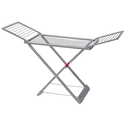 TIENDA EURASIA® Tendedero Plegable y Abatible para Balcón, 180 x 108 x 55 cm, Equivale a 20 Metros de Cuerda, de Resina Con Alas (Gris)