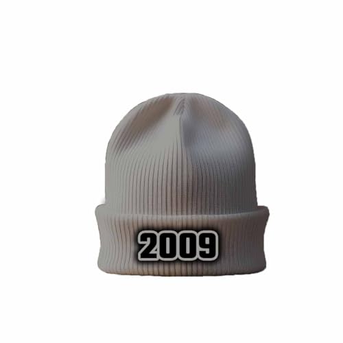Bonnet 2009 Year Cuffed Beanie gris chiné bonnet d'hiver chaud à revers pour adulte