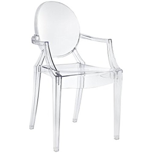 2Xhome Set Of 2 Clear Modern Contemporary Ghost Dining Chairs With Arms Molded Acrylic Plastic Accent Armchairs For Desk Bedroom Outdoor Vanity #TOP7