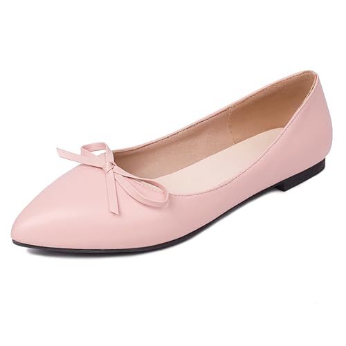 Flat Pointed Toe Women Comfy Bow Dolly Shoes