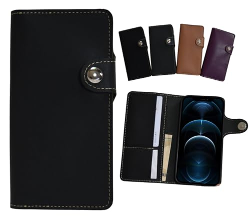 「kaupili」カバー Xperia10 VII SO-52F/SOG16/A502SO用 【ブラック】高級本革 ケース 手帳型 本革 カバー スマホケース 耐衝撃 レンズ保護 擦り傷防止 カードホルダー付き(B18-ZPYT-KK-y1)