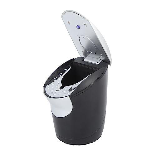 Cinzeiro de carro, mini copo removível sem fumaça com tampa à prova de cheiro e luz azul LED para vi