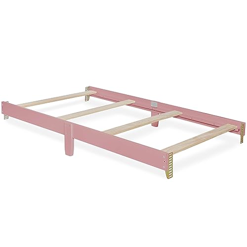 Image of Dream On Me Mini Crib Bed Rail in Rose Pink, Converts Mini Cribs to Twin Size Beds, Solid Wood Construction