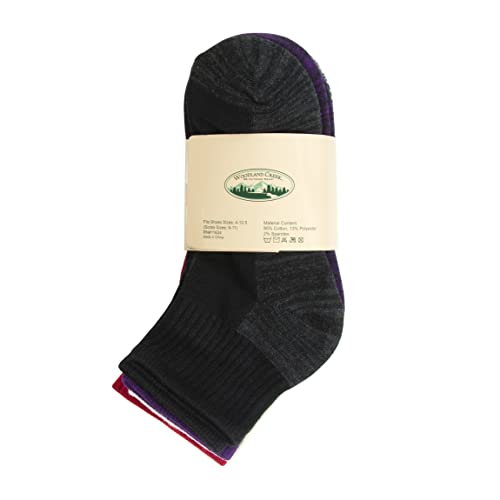 Women's Cushioned Ankle Socks Assorted Colors Size 9-11, 4 Pack4