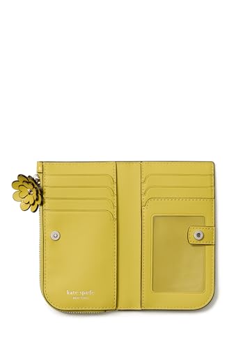 Image of kate spade new york Devin I Love You Script Embossed Leather Small Slim Bifold Wallet
