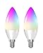 e14 Alexa glühbirnen, Kenkor W-lan led Smart lampe mit Warmweiß & Kaltweiß Dimmbar Musik Synchronisation Fernbedienung Stimmenkontrolle, 4,5W 2700-6500K+RGB 16 Millionen Farben Smart bulbs, 2 Pack