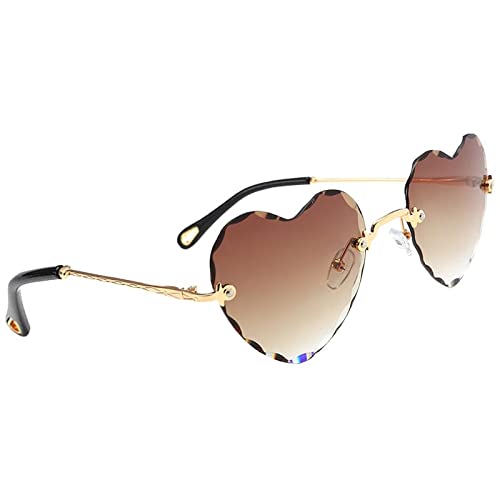 Lunettes de soleil cœur femme monture métal robuste et finitions sans contour