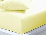 Extra Deep Pocket 40cm Fitted Sheet Super King Bed Size Lemon Soft, Wrinkle Free, Easy Care Poly Cotton (Super King lemon)