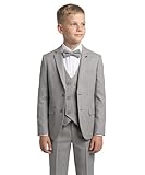 SIRRI Traje Formal Texturizado para niño, Conjunto de 5 Piezas, Traje de comunión para PAJE, Tamaño 13 Años EU