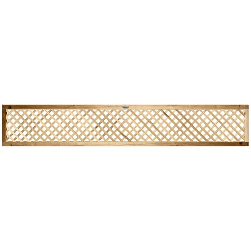 Premier Elite Alderley Rounded Edge Smooth Lattice Trellis Pressure Treated Fence Topper Panel or Wall Climber Width: 6ft (183cm) x Height: 1ft (30cm | 300mm) Privacy 20mm x 20mm Hole Design