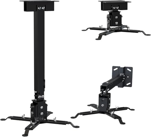 プロジェクター 天吊り金具、プロジェクター 天井、伸縮プロジェクター天井マウント 12.7-61cm プロジェクター用ユニバーサルマ