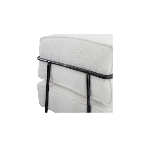 Sillón tapizado blanco bouclé moderno miniatura 6