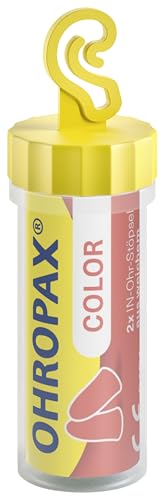 OHROPAX Color Ohrstöpsel – IN-Ohr-Stöpsel aus weichem Schaumstoff – besonders komfortabel, auch bei langem Tragen – Schalldämmwert SNR 35 dB – ideal für Party, Event und Auszeit – 2 Stück