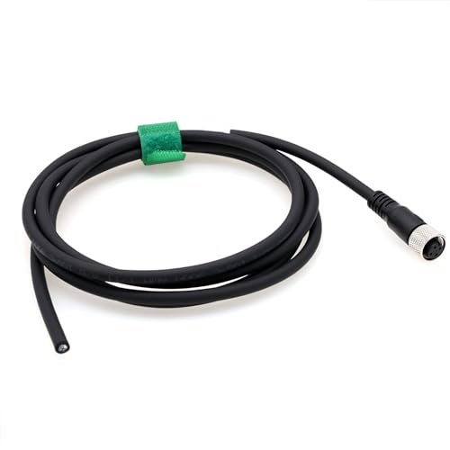HangTon Actuador codificador de sensor M12 A codificado de 4 pines hembra a cable abierto para automatización industrial, red de dispositivos, red DeviceNet, CANopen, IO Link, Profibus 3 m